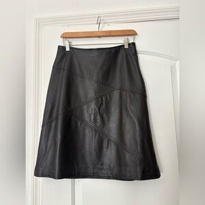 St. John collection vintage Y2K dark brown leather skirt size 6